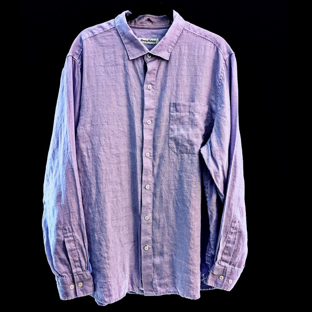 Tommy Bahama LS Linen Shirt (Lavender) XL